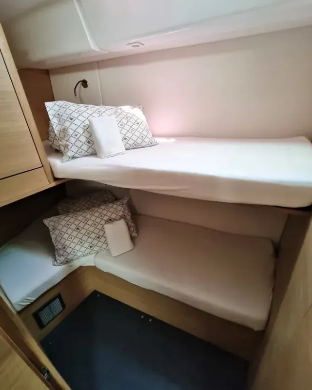 Cabin on Contessa, a Elan E6 sailboat at Punat, Croatia