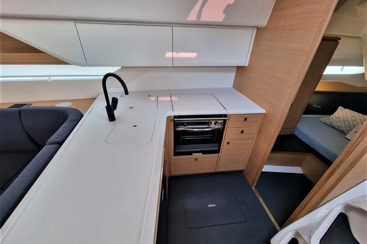 Galley of Contessa, a Elan E6 sailboat at Punat, Croatia