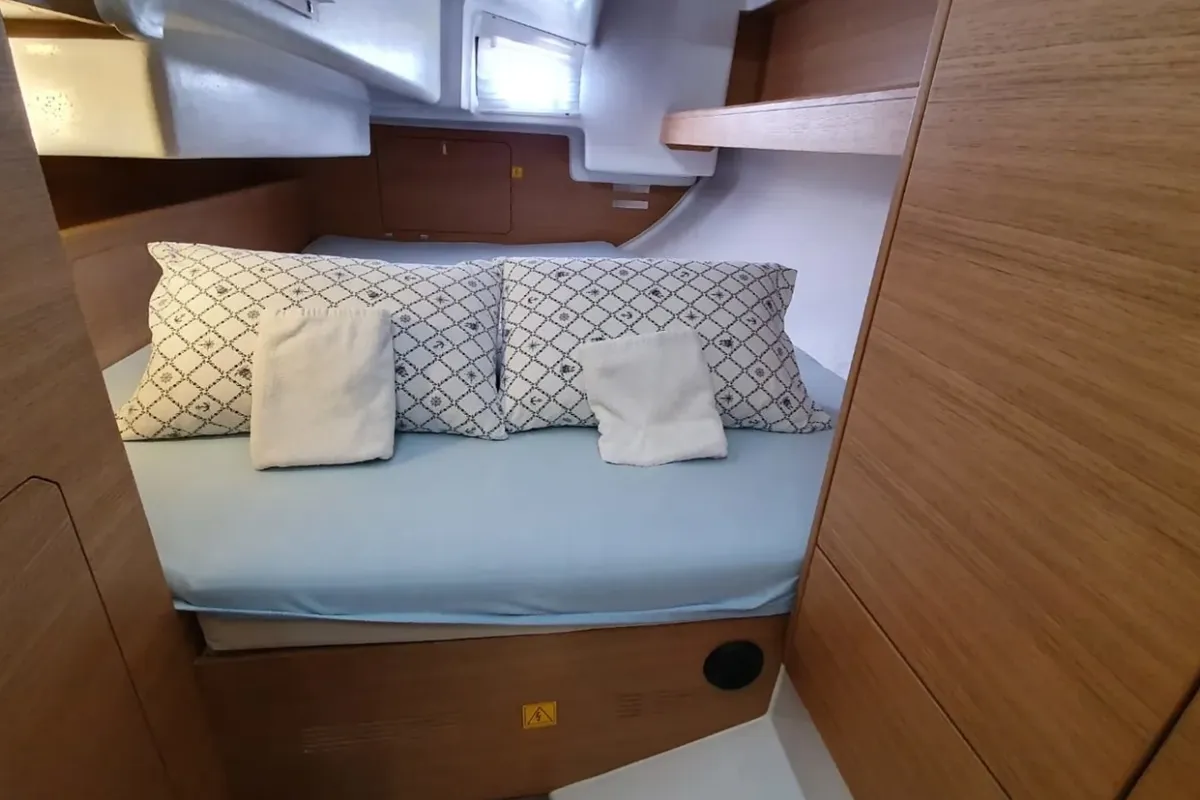 Cabin on Contessa, a Elan E6 sailboat at Punat, Croatia