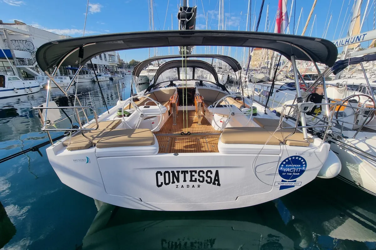 Contessa, a Elan E6 sailboat at Punat, Croatia