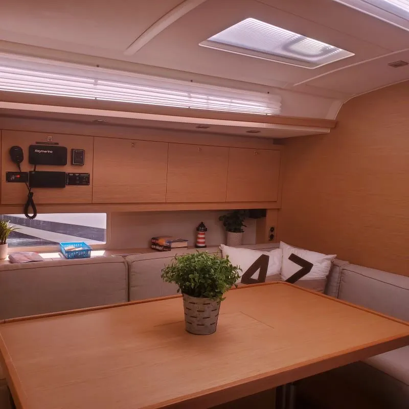 Salon of Salacia, a Dufour 470 sailboat at Charlotte Amalie, United States