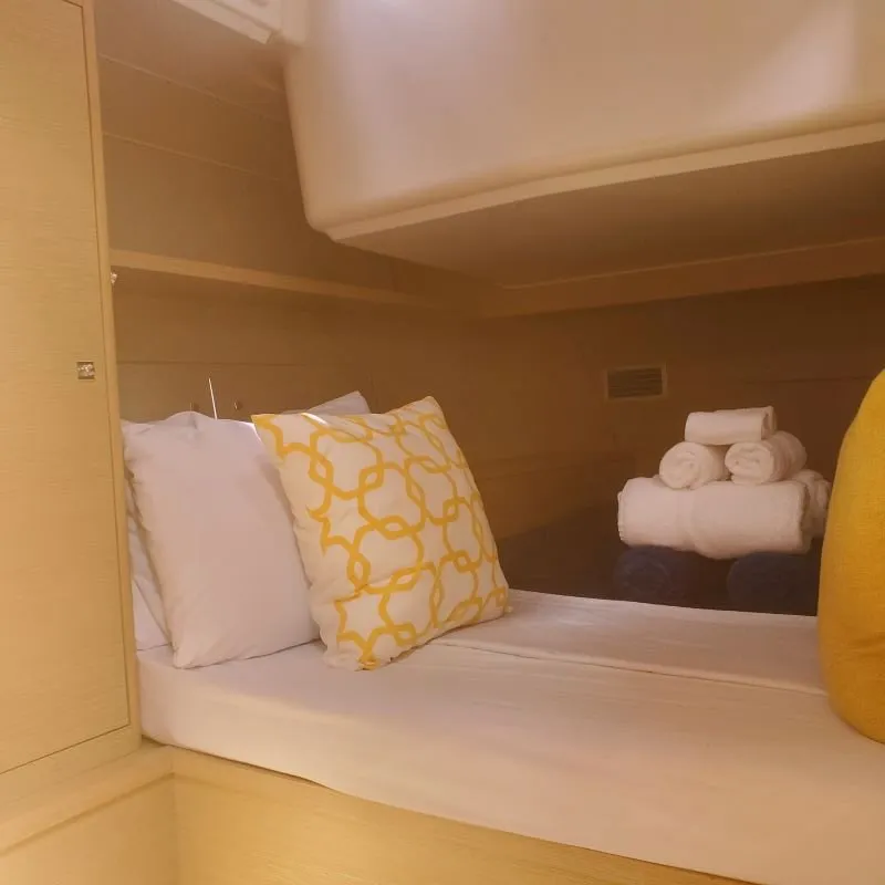 Cabin on Salacia, a Dufour 470 sailboat at Charlotte Amalie, United States