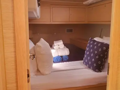 Cabin on Salacia, a Dufour 470 sailboat at Charlotte Amalie, United States