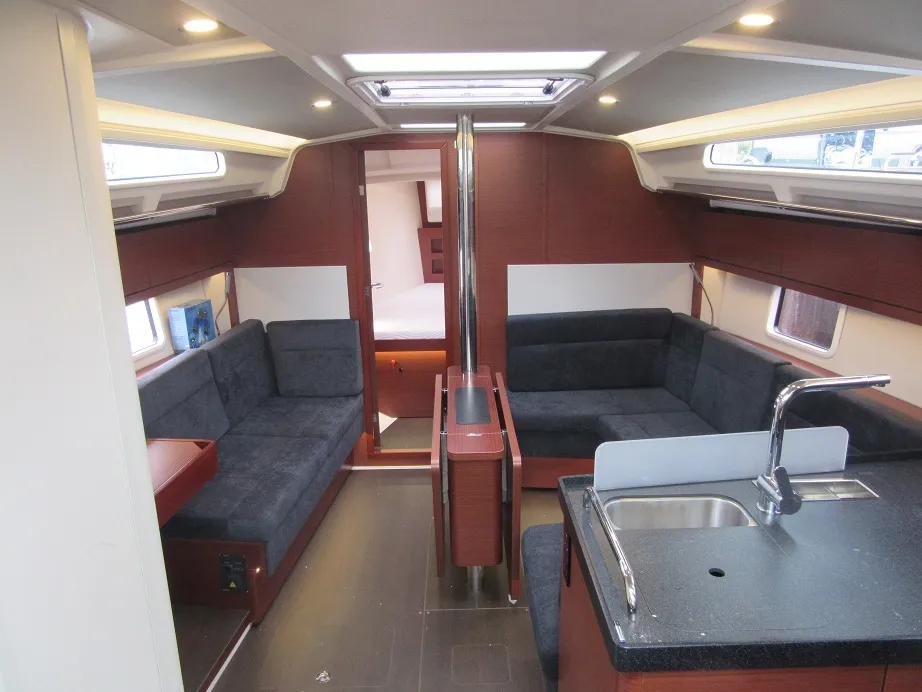 Salon of No name, a Hanse 388 sailboat at Gothenburg, Sweden