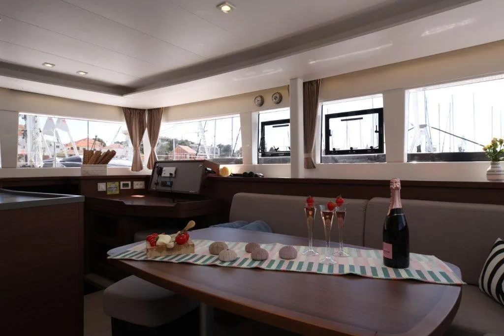 Salon of Reggae Point, a Lagoon 450 catamaran at Dubrovnik, Croatia