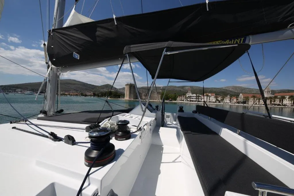 Deck of Reggae Point, a Lagoon 450 catamaran at Dubrovnik, Croatia