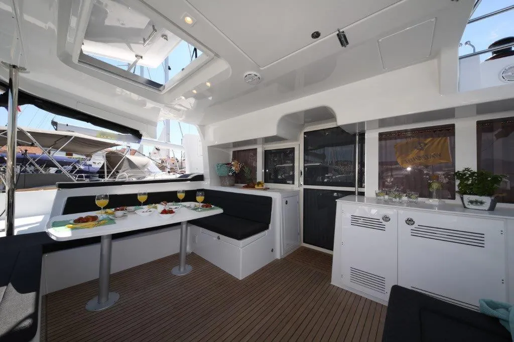 Deck of Reggae Point, a Lagoon 450 catamaran at Dubrovnik, Croatia