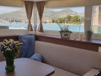 Salon of Reggae Point, a Lagoon 450 catamaran at Dubrovnik, Croatia