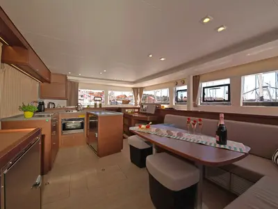 Galley of Reggae Point, a Lagoon 450 catamaran at Dubrovnik, Croatia