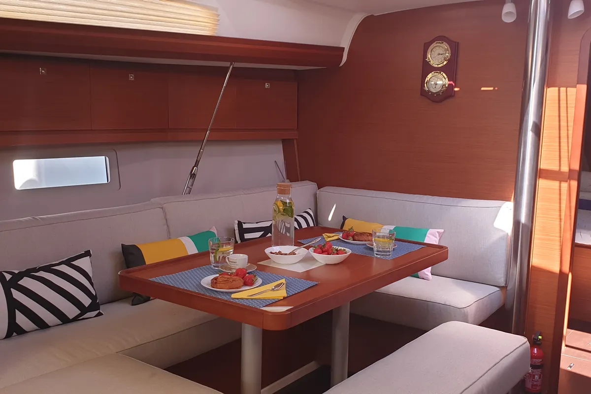 Salon of Reggae Point, a Lagoon 450 catamaran at Dubrovnik, Croatia