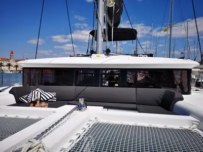 Deck of Reggae Point, a Lagoon 450 catamaran at Dubrovnik, Croatia