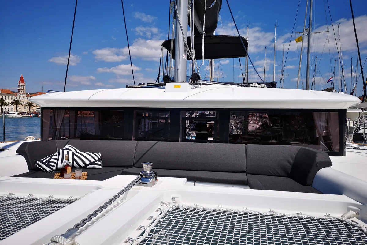 Deck of Reggae Point, a Lagoon 450 catamaran at Dubrovnik, Croatia