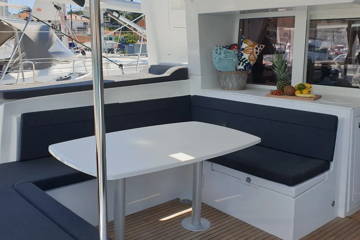 Deck of Reggae Point, a Lagoon 450 catamaran at Dubrovnik, Croatia