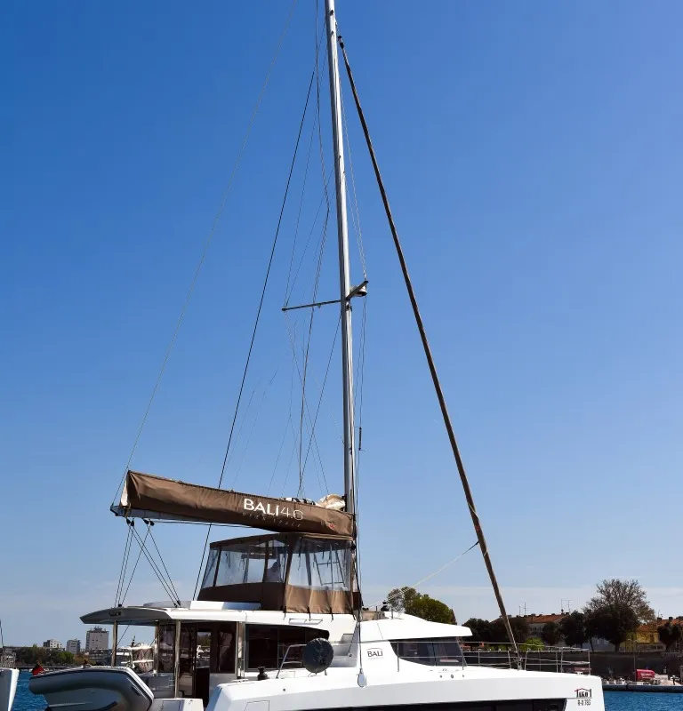 Exterior view of Jako 2, a Bali 4.6 catamaran at Zadar, Croatia