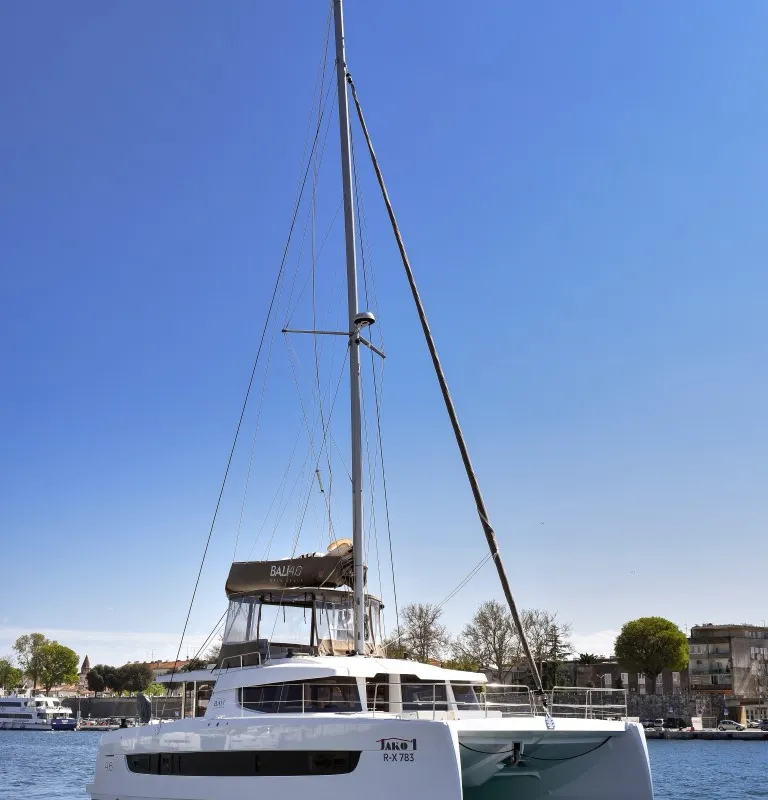 Exterior view of Jako 2, a Bali 4.6 catamaran at Zadar, Croatia
