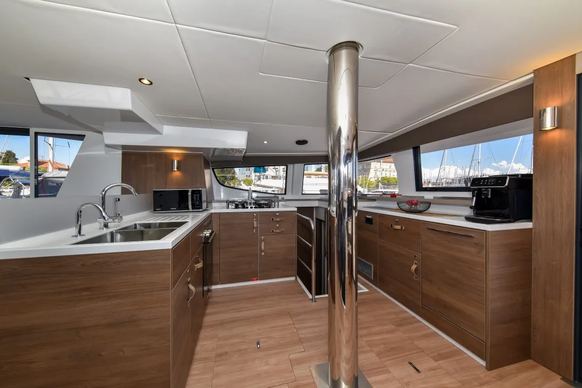Galley of Jako 2, a Bali 4.6 catamaran at Zadar, Croatia