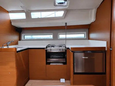 Galley of Jeanneau Sun Odyssey 490, a sailboat at Punta Ala, Italy