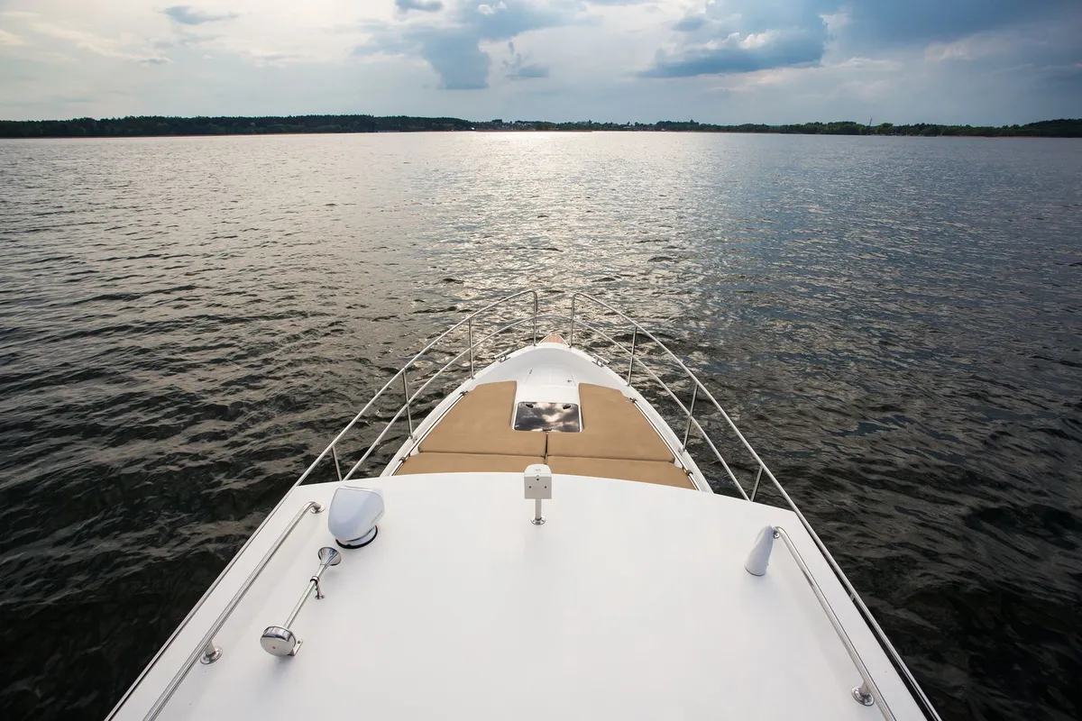 Deck of Nautiner 40.2 AFT #2, a Nautiner 40.2 AFT motorboat at Wilkasy, Poland