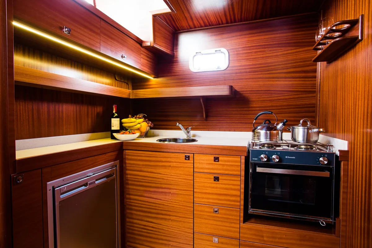Galley of Nautiner 40.2 AFT #2, a Nautiner 40.2 AFT motorboat at Wilkasy, Poland