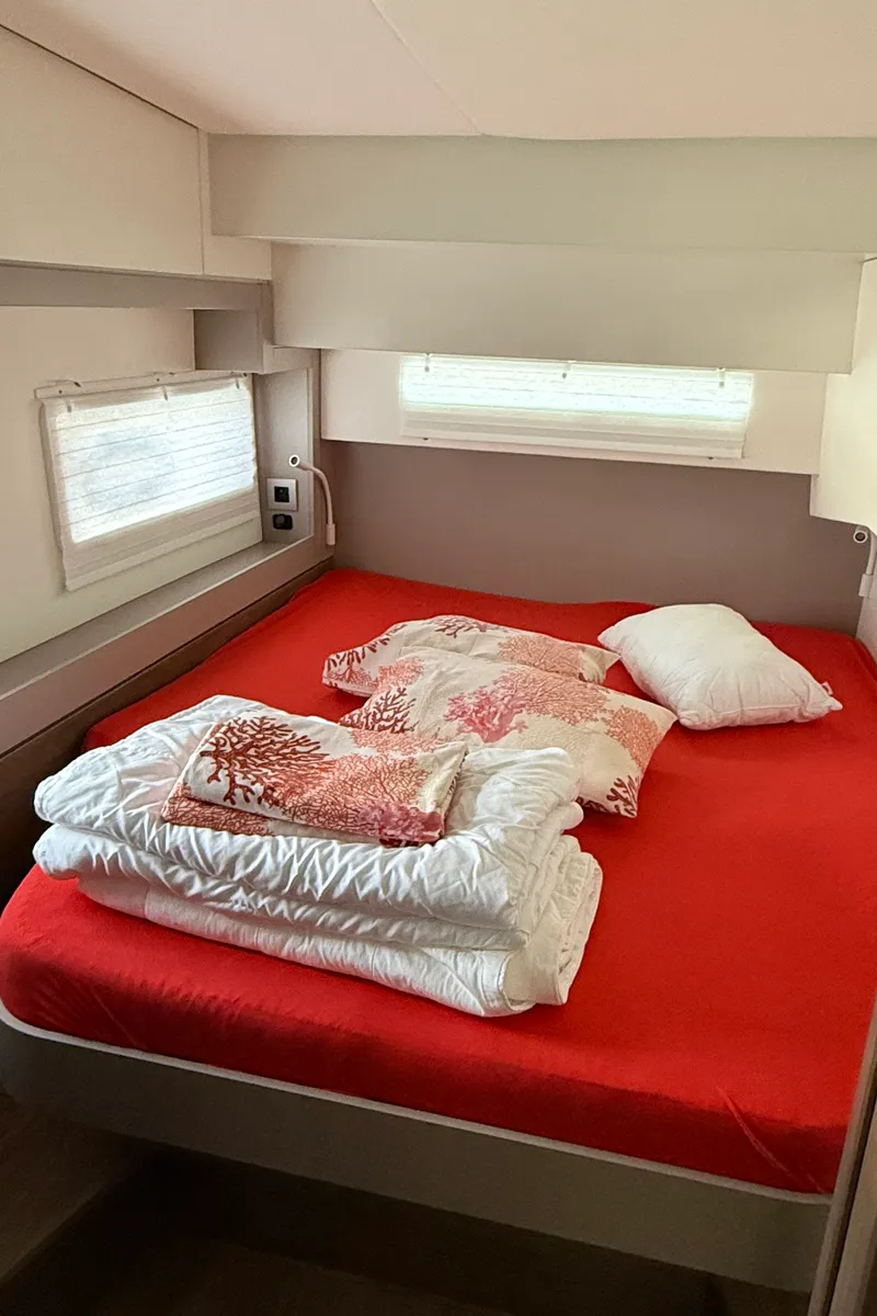Cabin on La Luna 77, a Bali 4.2 catamaran at Pula, Croatia