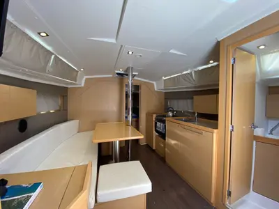 Salon of Solar, a Beneteau Oceanis 38 sailboat at Fethiye, Turkey