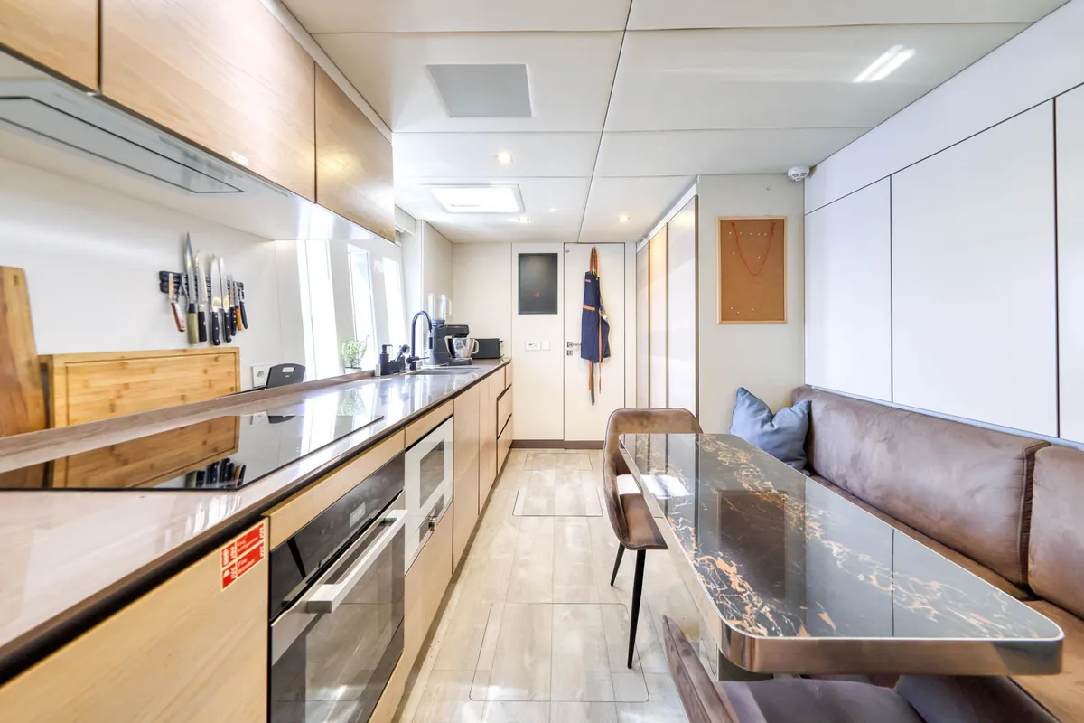 Galley of Honeybird, a Sunreef 80 catamaran at Šibenik, Croatia