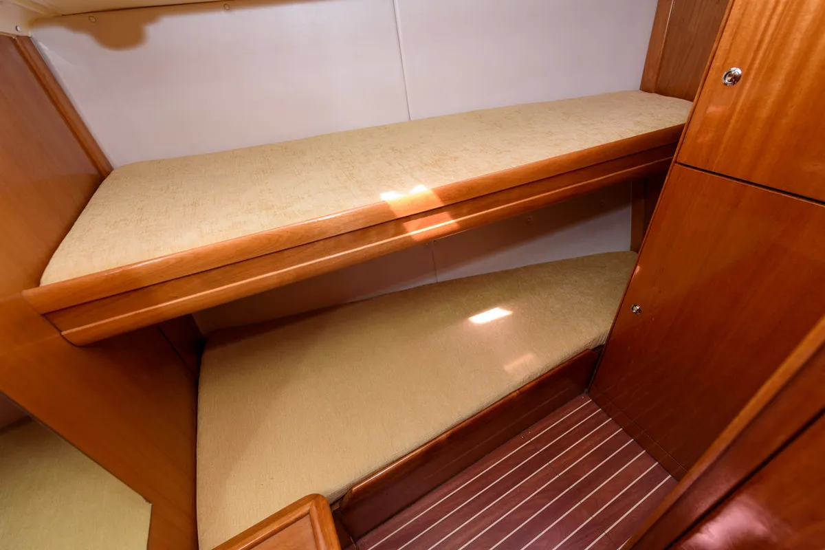 Cabin on Galera, a Bavaria 46 Cruiser sailboat at Grad Trogir, Croatia