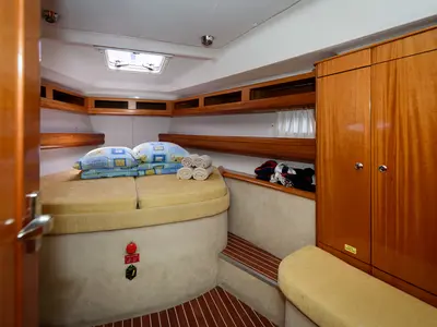 Cabin on Galera, a Bavaria 46 Cruiser sailboat at Grad Trogir, Croatia