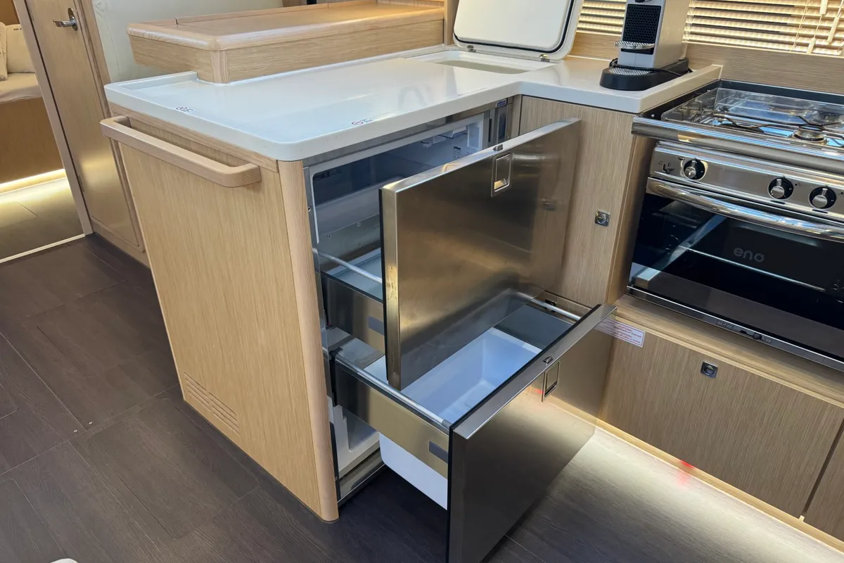 Galley of Sabina, a Bavaria C46 sailboat at Pula, Croatia
