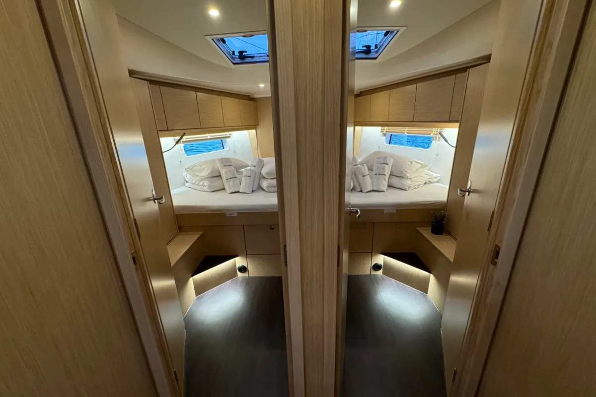 Cabin on Sabina, a Bavaria C46 sailboat at Pula, Croatia