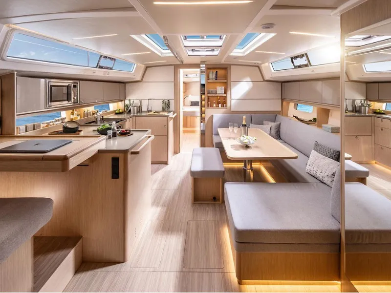 Salon of Sabina, a Bavaria C46 sailboat at Pula, Croatia
