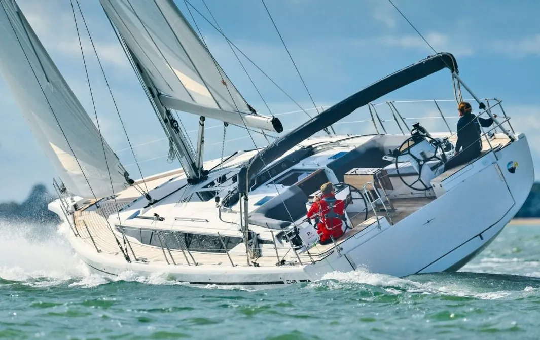Exterior view of Sabina, a Bavaria C46 sailboat at Pula, Croatia
