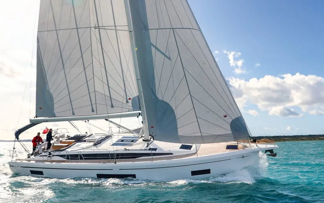 Exterior view of Sabina, a Bavaria C46 sailboat at Pula, Croatia