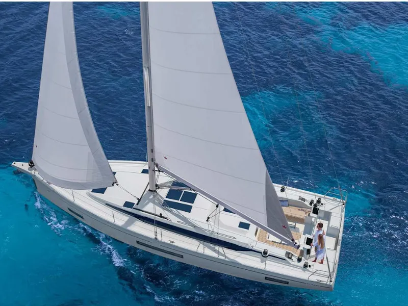 Exterior view of Sabina, a Bavaria C46 sailboat at Pula, Croatia