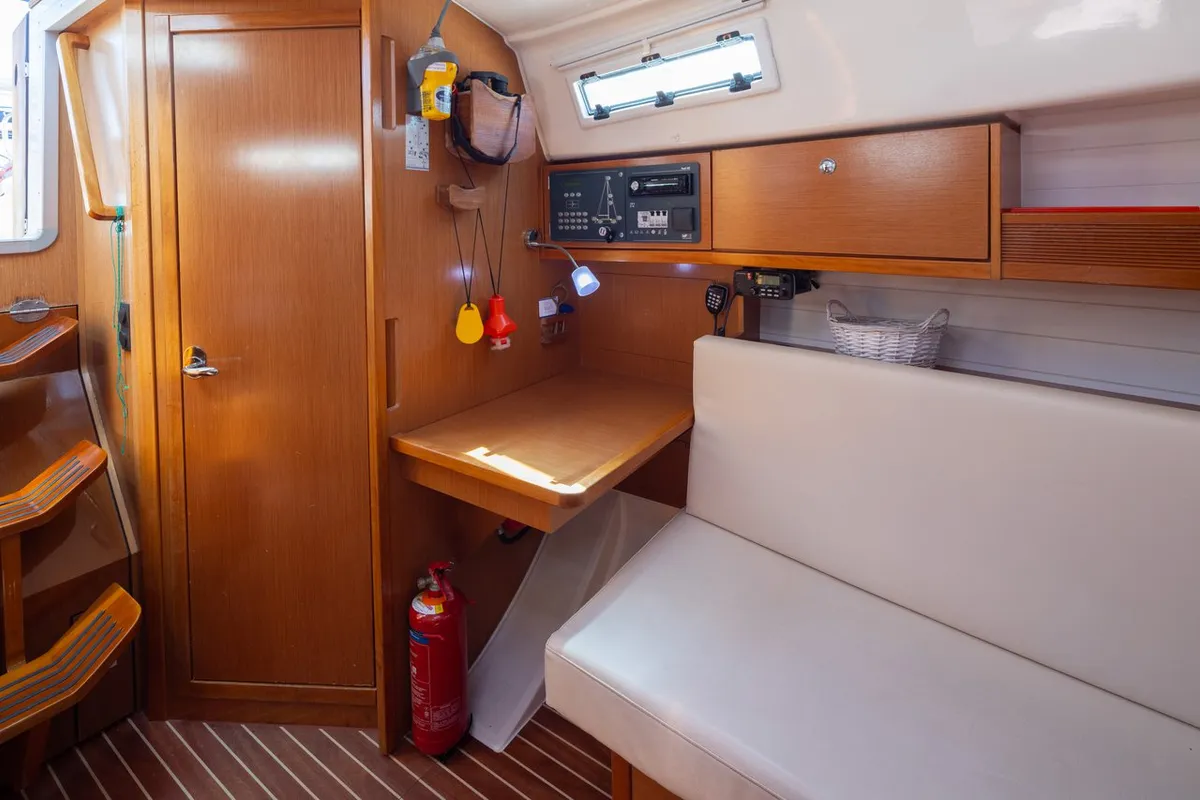 Salon of Anemos, a Bavaria Cruiser 32 sailboat at Municipal Unit of Lefkada, Greece