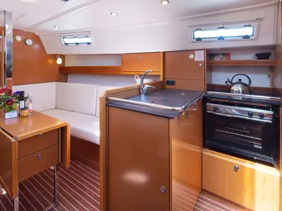 Galley of Anemos, a Bavaria Cruiser 32 sailboat at Municipal Unit of Lefkada, Greece
