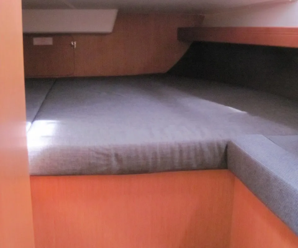 Cabin on Marina, a Bavaria Cruiser 41 sailboat at Capo d'Orlando, Italy