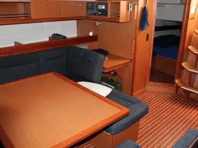 Salon of Bella Blue, a Bavaria Cruiser 45 sailboat at Općina Vrsar, Croatia
