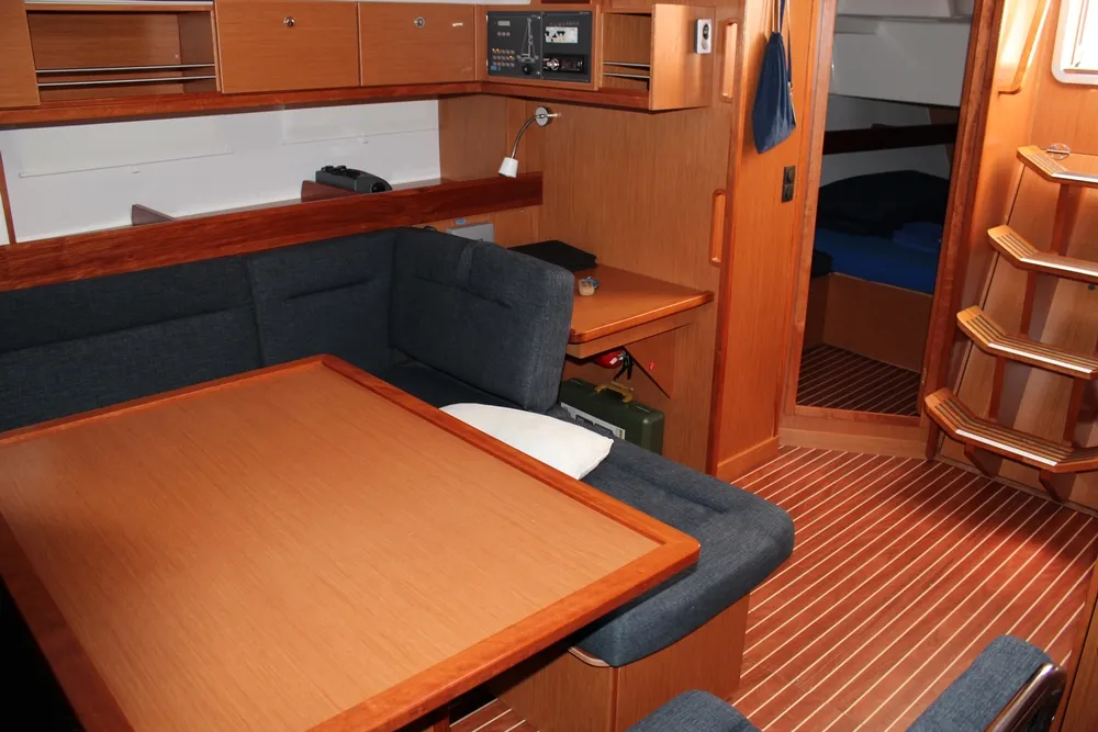 Salon of Bella Blue, a Bavaria Cruiser 45 sailboat at Općina Vrsar, Croatia
