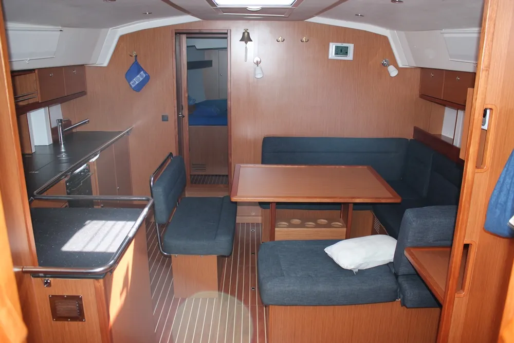 Salon of Bella Blue, a Bavaria Cruiser 45 sailboat at Općina Vrsar, Croatia