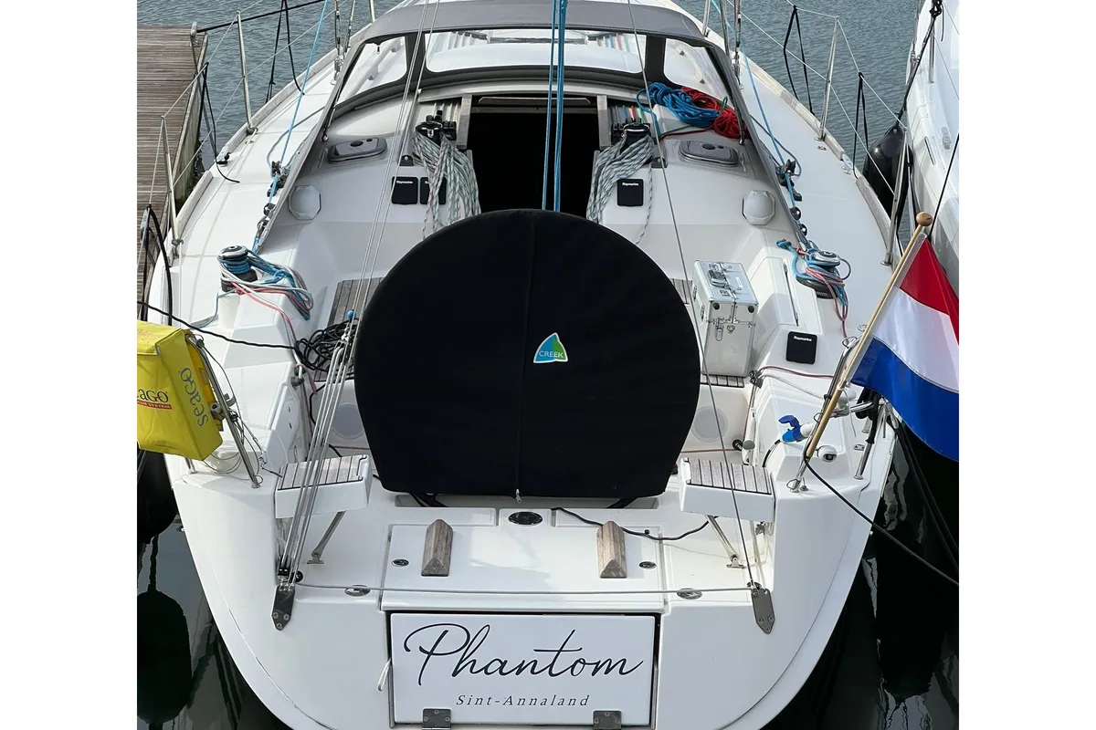 Exterior view of Phantom, a Dufour 34 sailboat at Yerseke, Netherlands