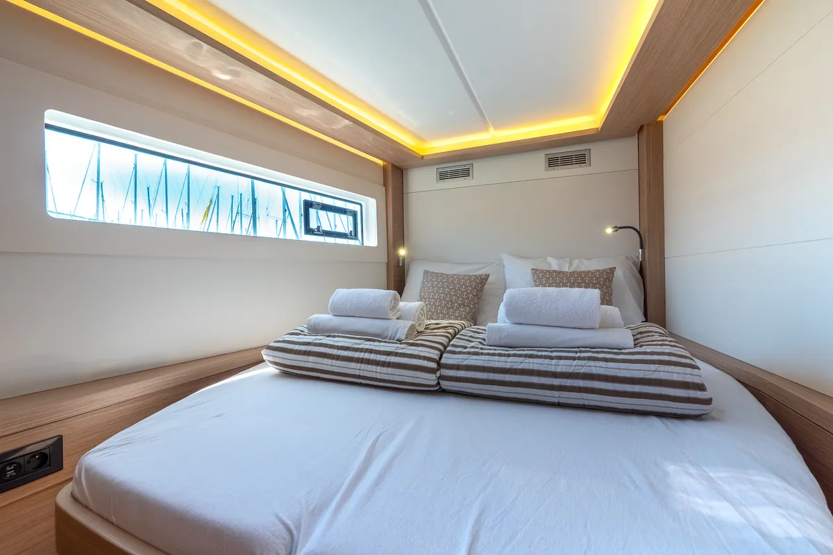 Cabin on FELICITÀ, a Lagoon 46 catamaran at Split, Croatia