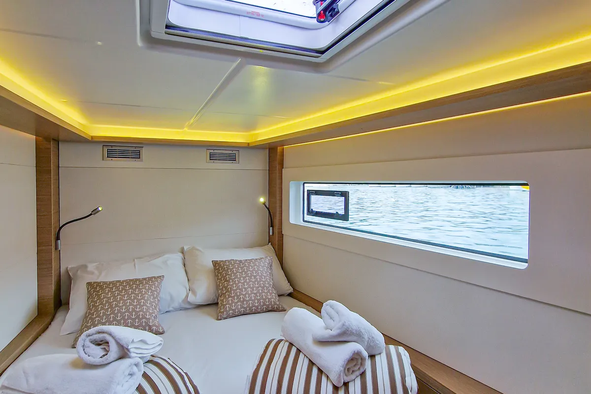 Cabin on FELICITÀ, a Lagoon 46 catamaran at Split, Croatia