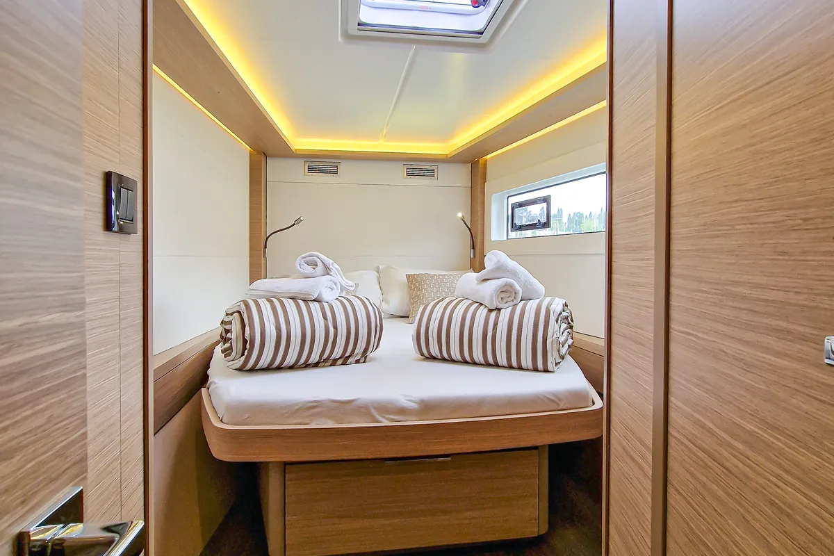 Cabin on FELICITÀ, a Lagoon 46 catamaran at Split, Croatia