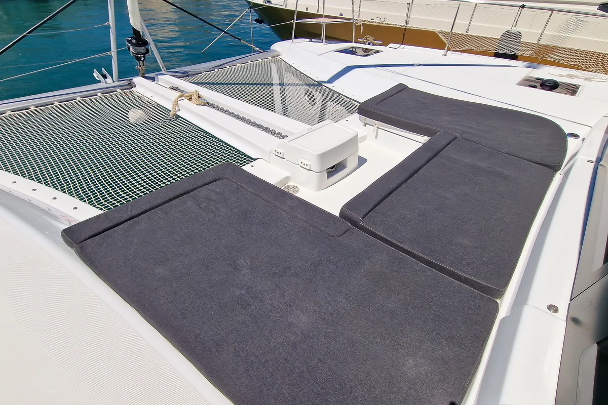 Deck of FELICITÀ, a Lagoon 46 catamaran at Split, Croatia