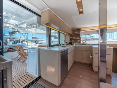 Galley of FELICITÀ, a Lagoon 46 catamaran at Split, Croatia