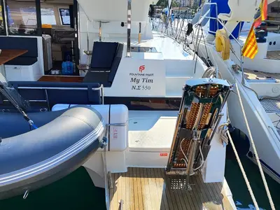 Deck of My Tim, a Fountaine Pajot Isla 40 catamaran at Municipal Unit of Rhodes, Greece