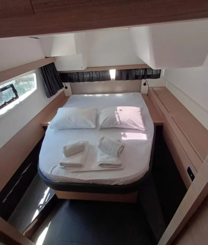 Cabin on My Tim, a Fountaine Pajot Isla 40 catamaran at Municipal Unit of Rhodes, Greece