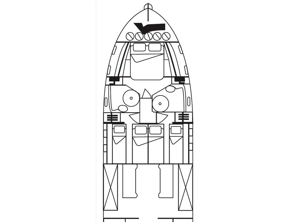 Floor plan of LA VIE, a Eminence X6 motor yacht at Općina Sukošan, Croatia