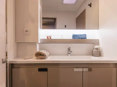 Premium +, a Fountaine Pajot Aura 51 catamaran at Sant Antoni de Portmany, Spain